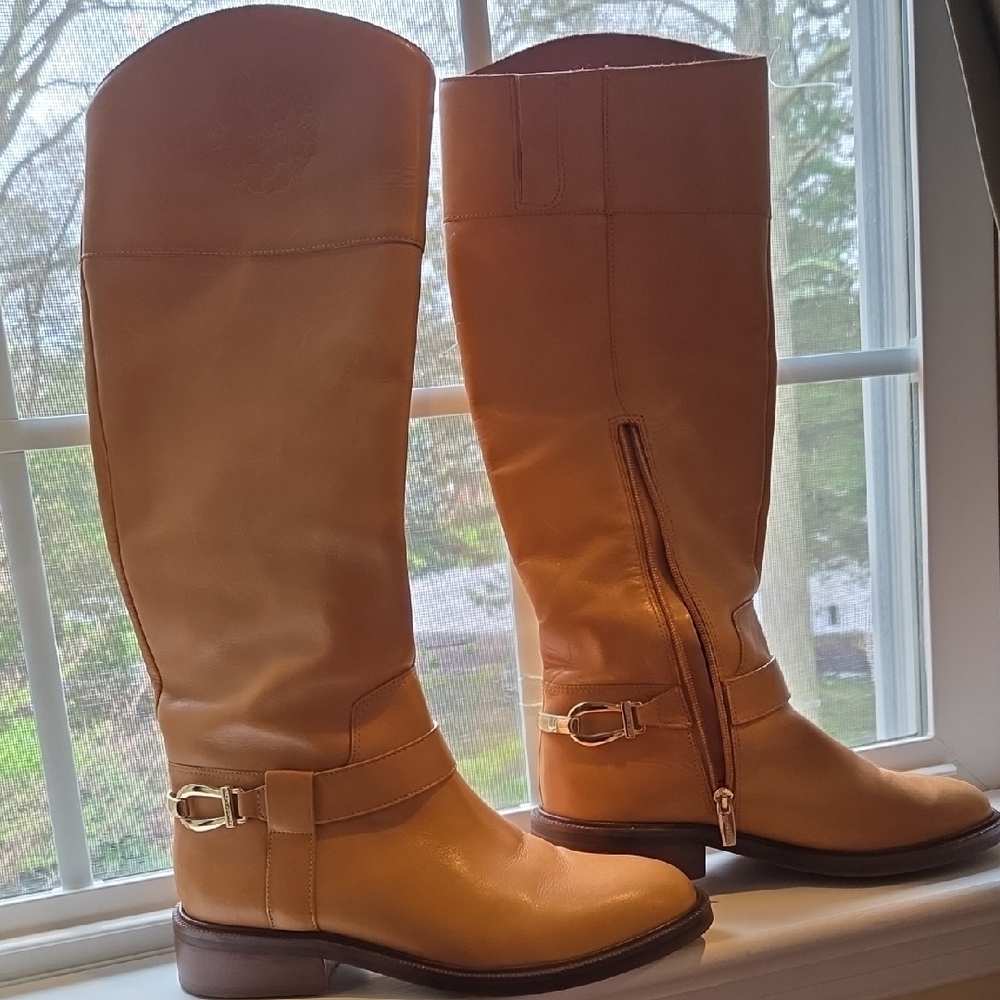 Elegant Tan Leather Riding Boots